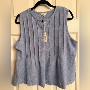 Max Studio Light Blue Sleeveless Blouse Sz Large NWT
